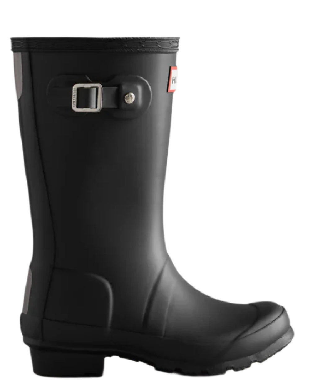 Black coloured Hunter Little Kids Original Wellington Boots on white background #colour_black
