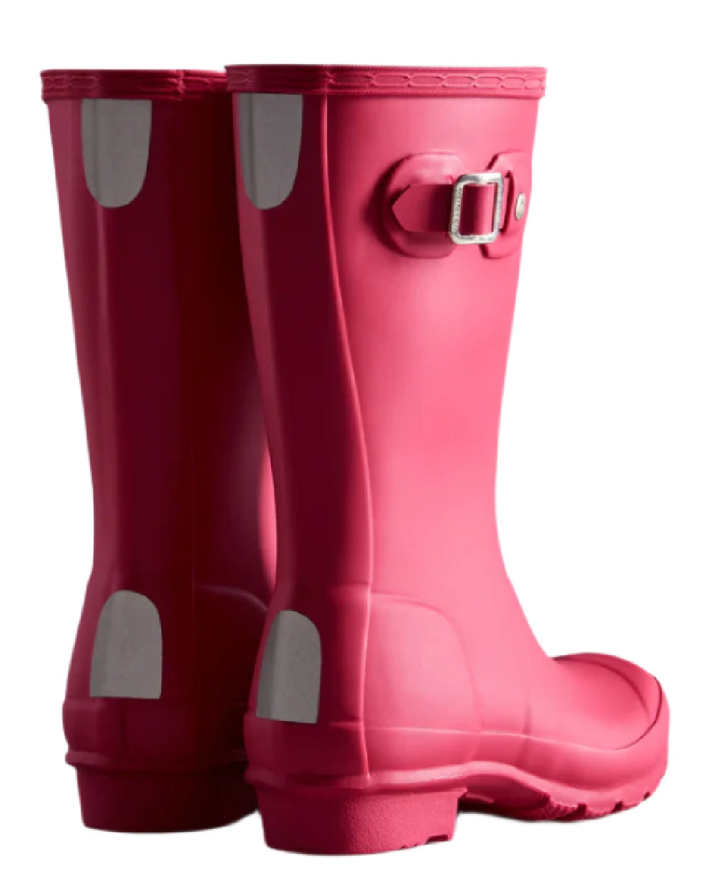 Bright Pink coloured Hunter Little Kids Original Wellington Boots on white background #colour_bright-pink