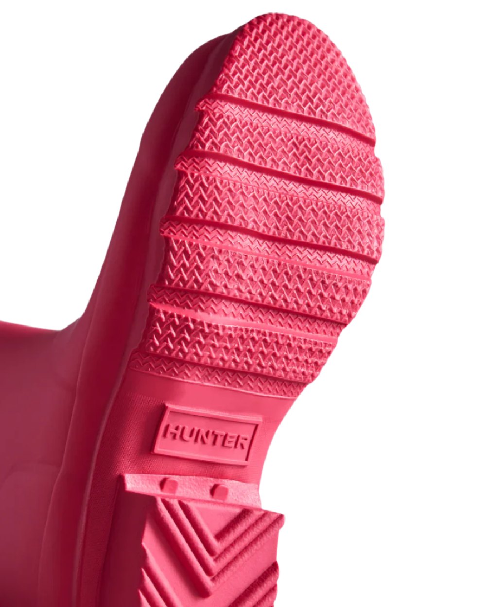 Bright Pink coloured Hunter Little Kids Original Wellington Boots on white background #colour_bright-pink