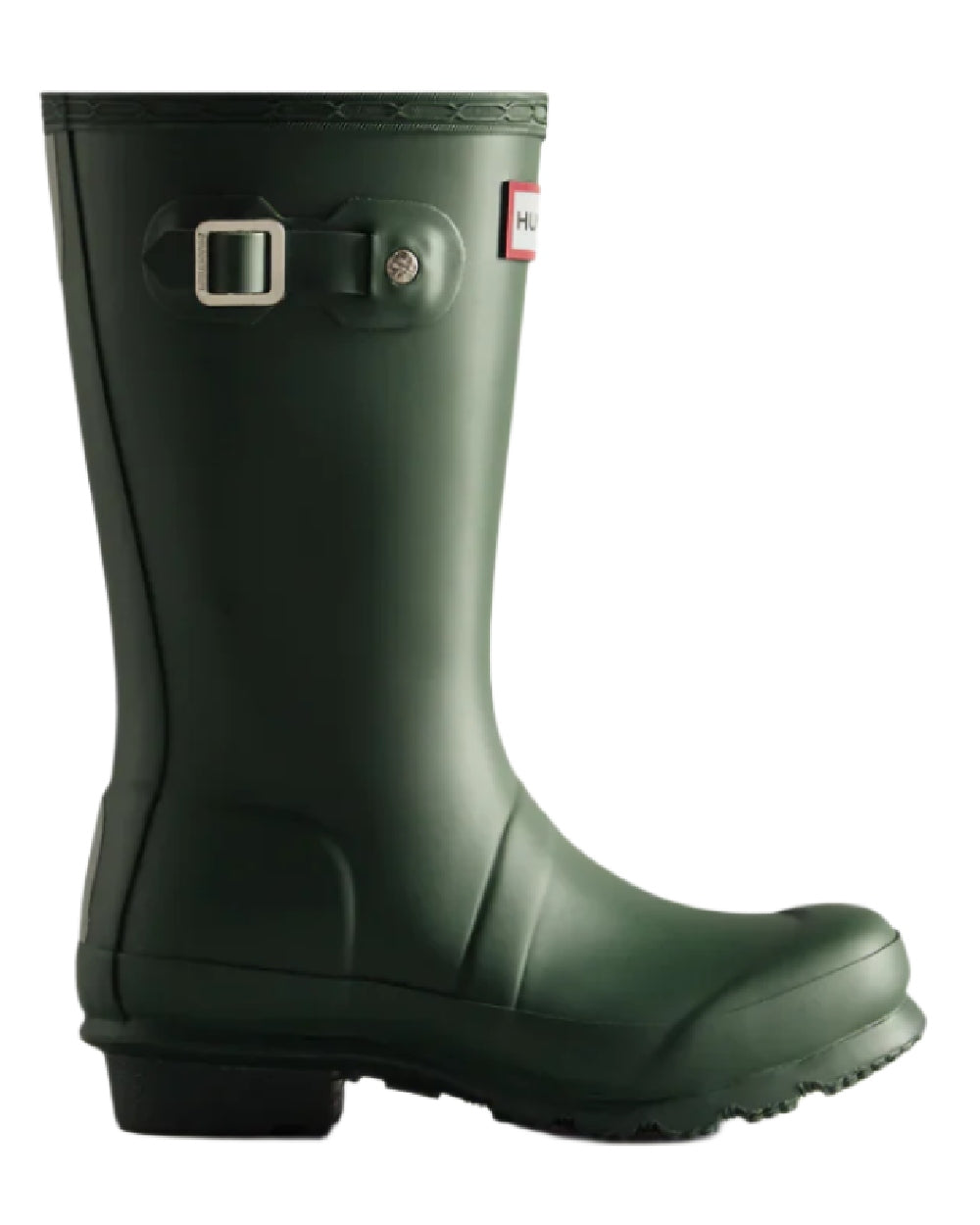 Hunter Green coloured Hunter Little Kids Original Wellington Boots on white background #colour_hunter-green