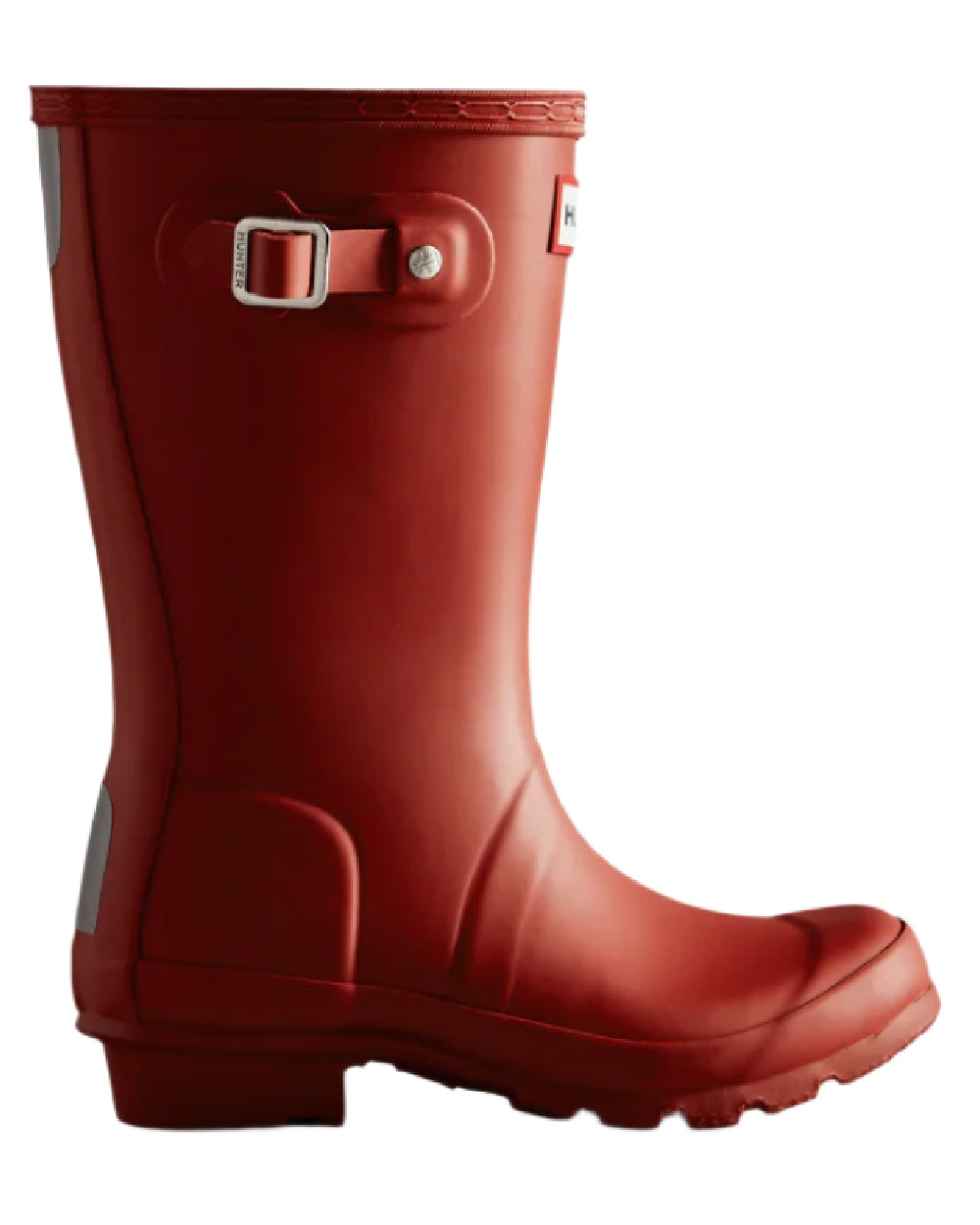 Military Red coloured Hunter Little Kids Original Wellington Boots on white background #colour_military-red