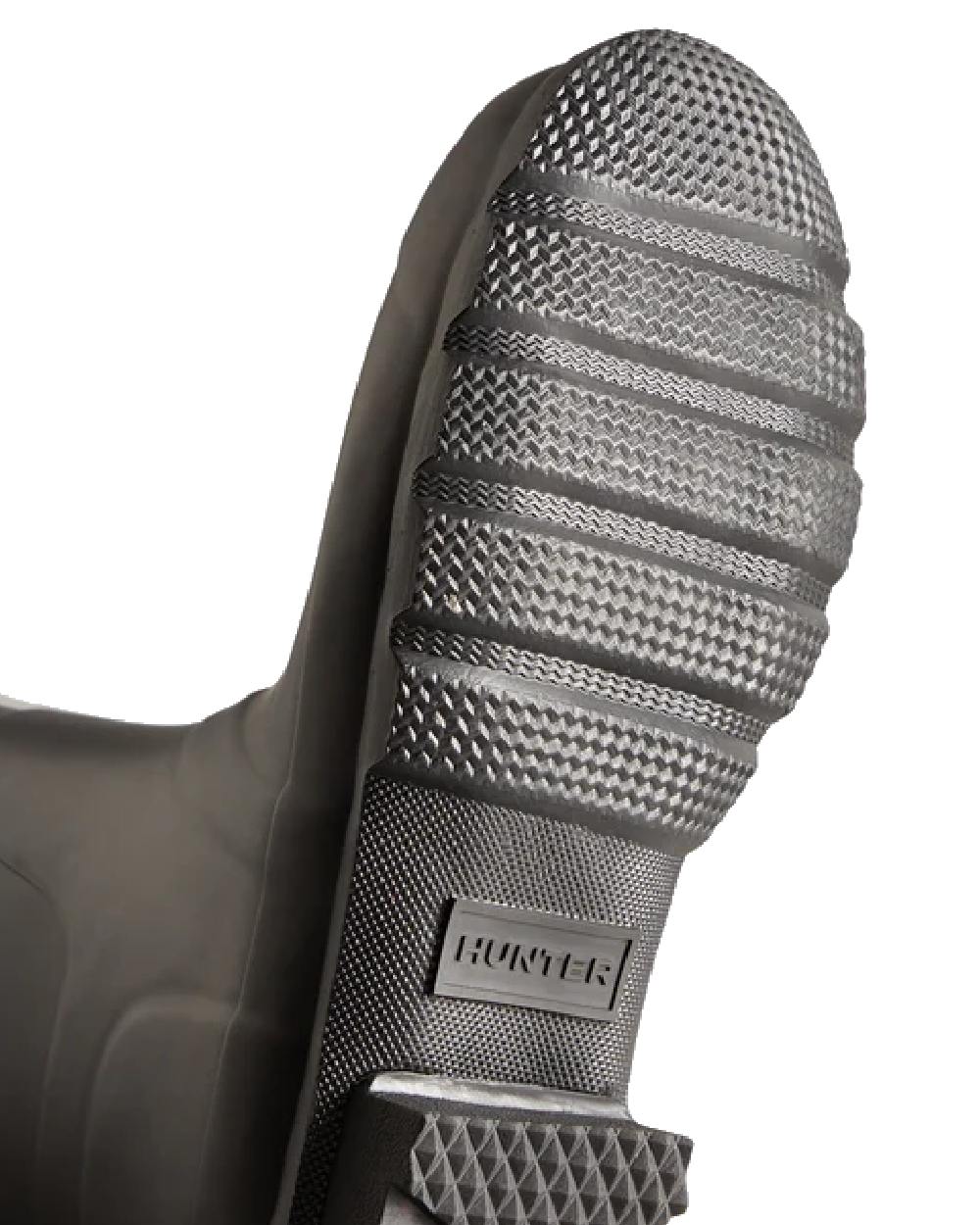 Black coloured Hunter Mens Adjustable Short Wellington Boots on white background #colour_black