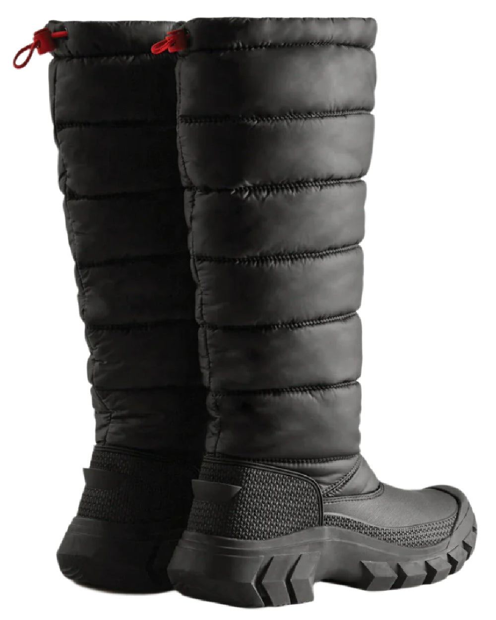 Black coloured Hunter Womens Intrepid Insulated Tall Snow Boots on white background #colour_black