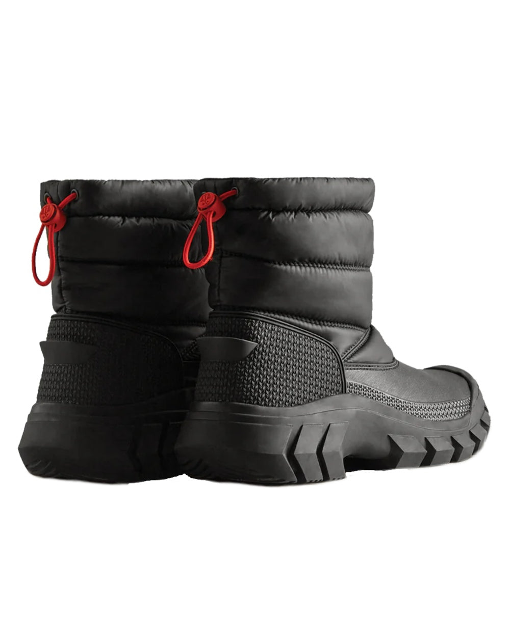Black coloured Hunter Womens Intrepid Short Snow Boots on white background #colour_black