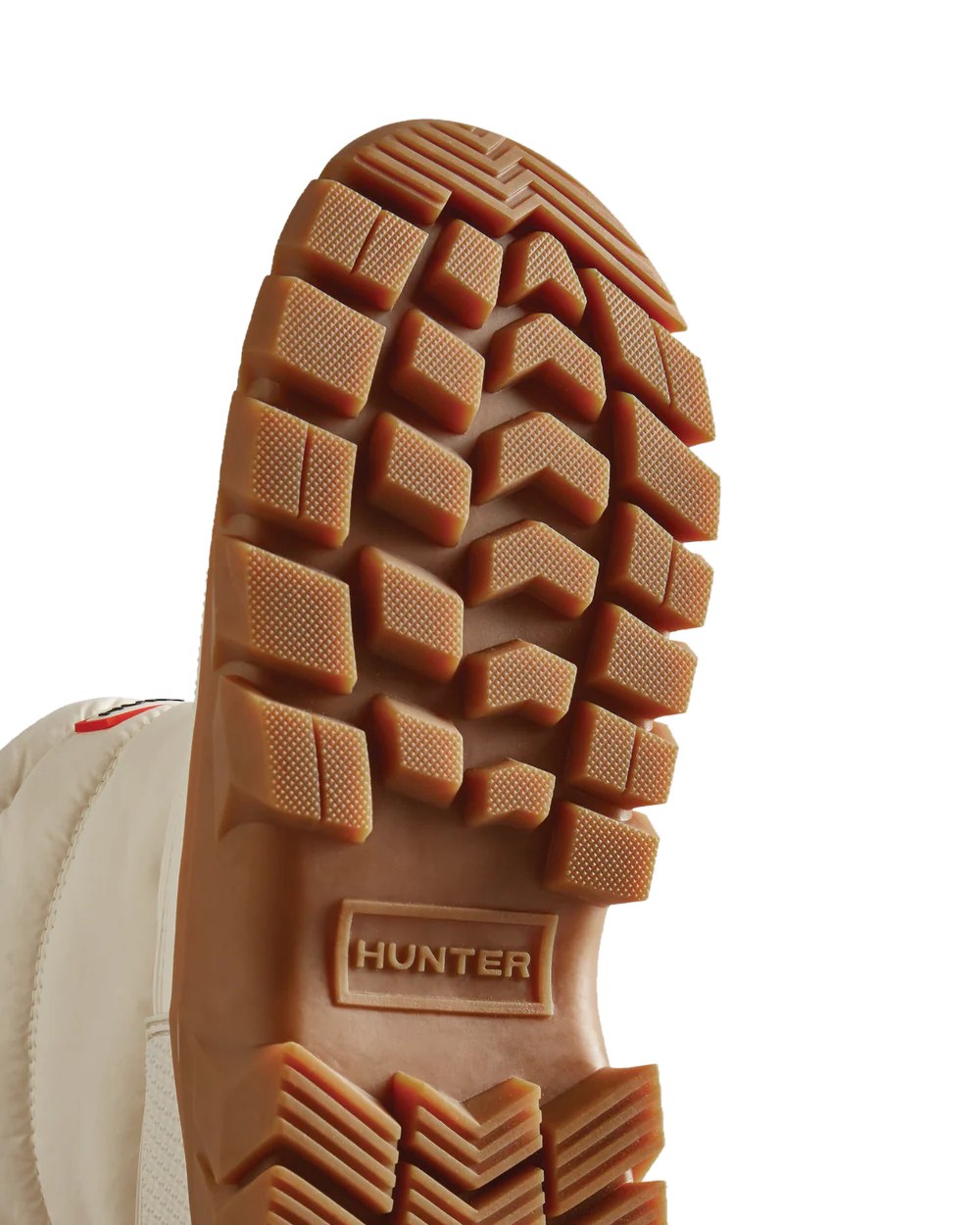 White coloured Hunter Womens Intrepid Short Snow Boots on white background #colour_white