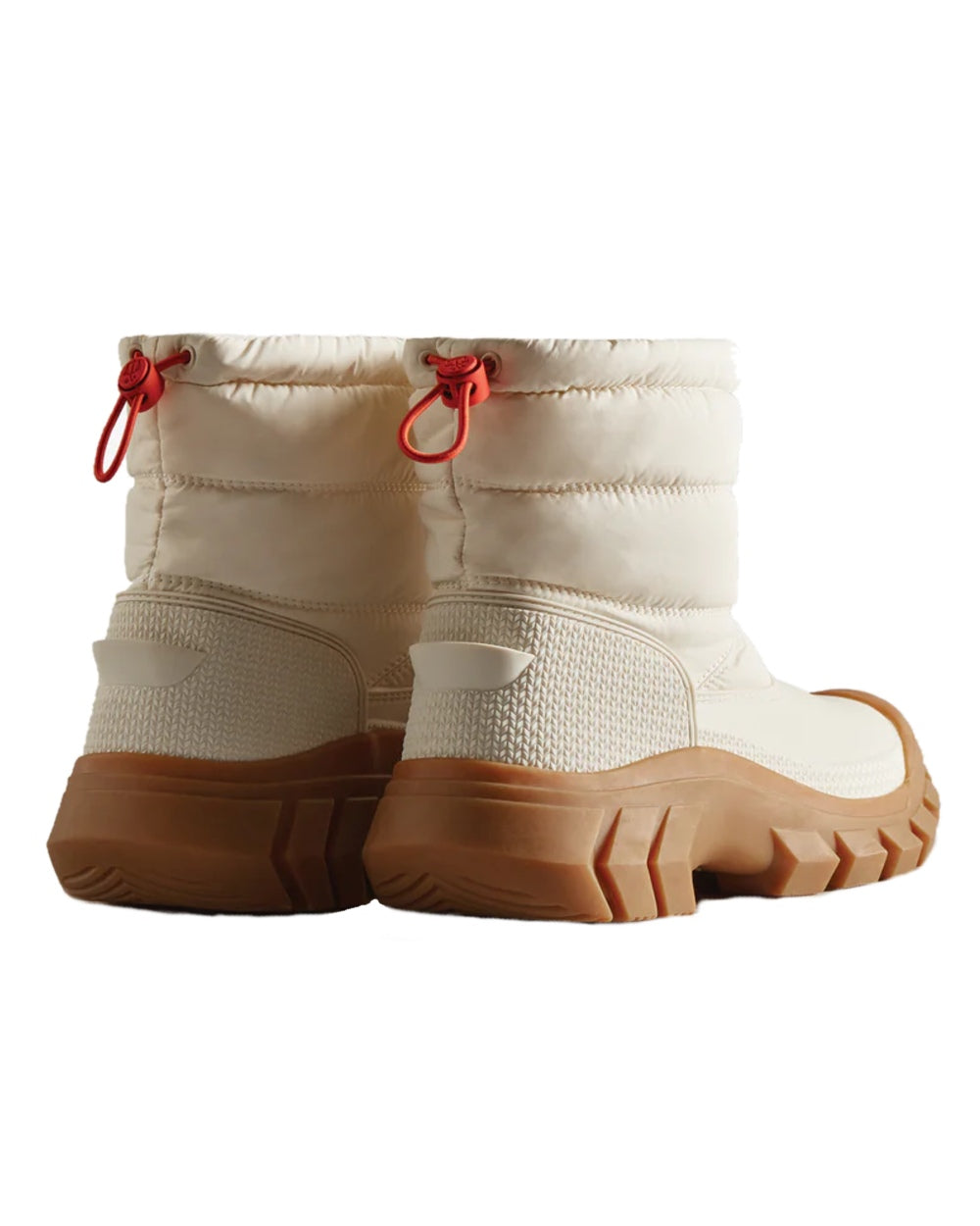 White coloured Hunter Womens Intrepid Short Snow Boots on white background #colour_white