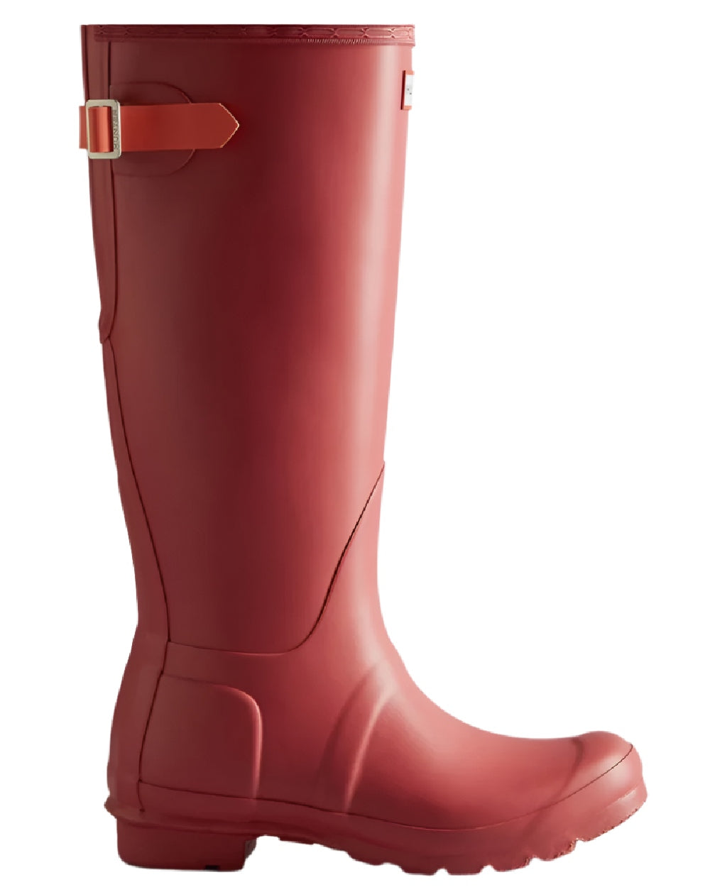 Glenmore Rose coloured Hunter Womens Original Tall Back Adjustable Wellington Boots on white background #colour_glenmore-rose