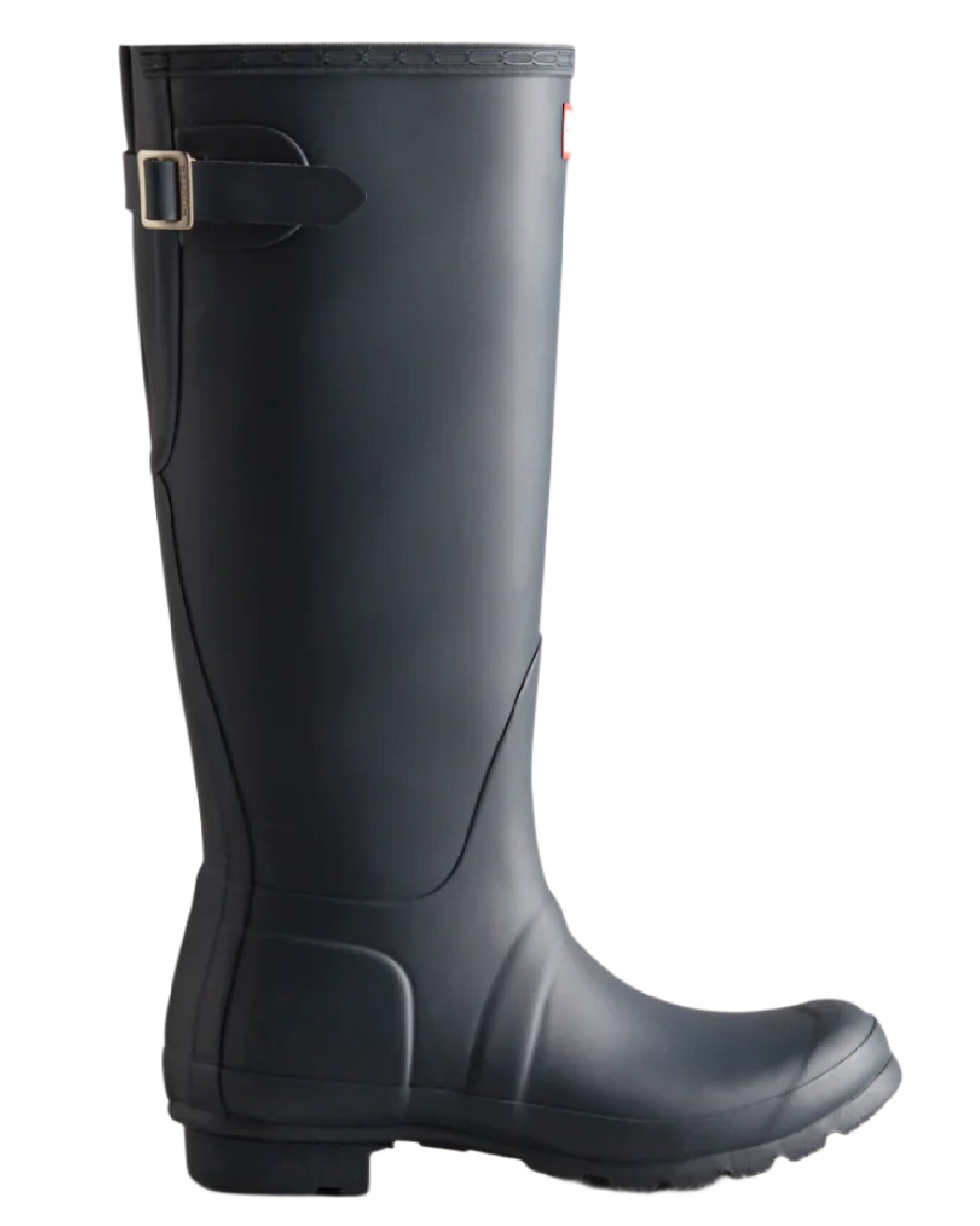 Navy coloured Hunter Womens Original Tall Back Adjustable Wellington Boots on white background #colour_navy