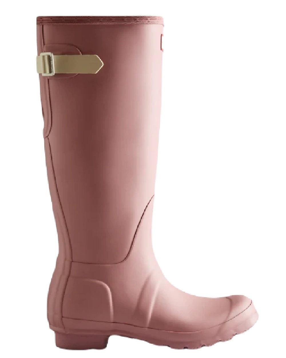 Pink coloured Hunter Womens Original Tall Back Adjustable Wellington Boots on white background #colour_pink