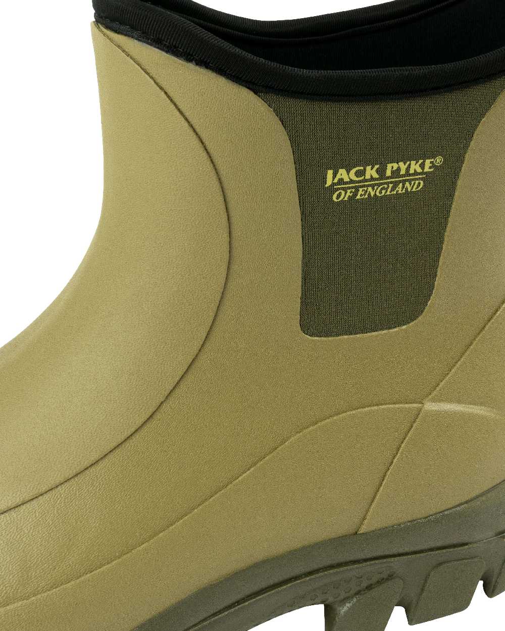 Green coloured Jack Pyke Ankle Wellington Boots on white background #colour_green