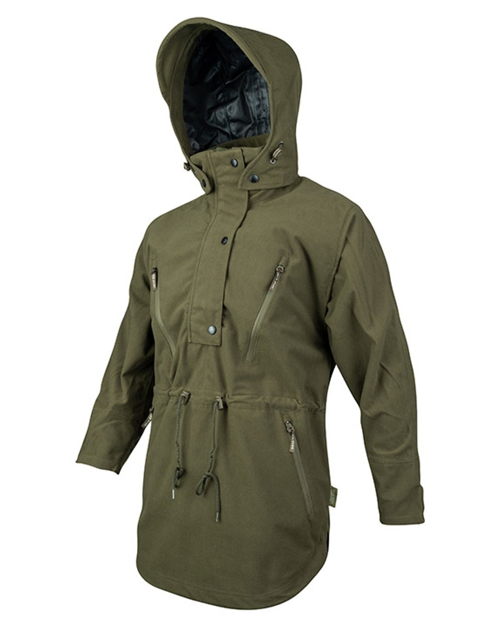 Moss Green coloured Jack Pyke Argyll Smock on white background #colour_moss-green