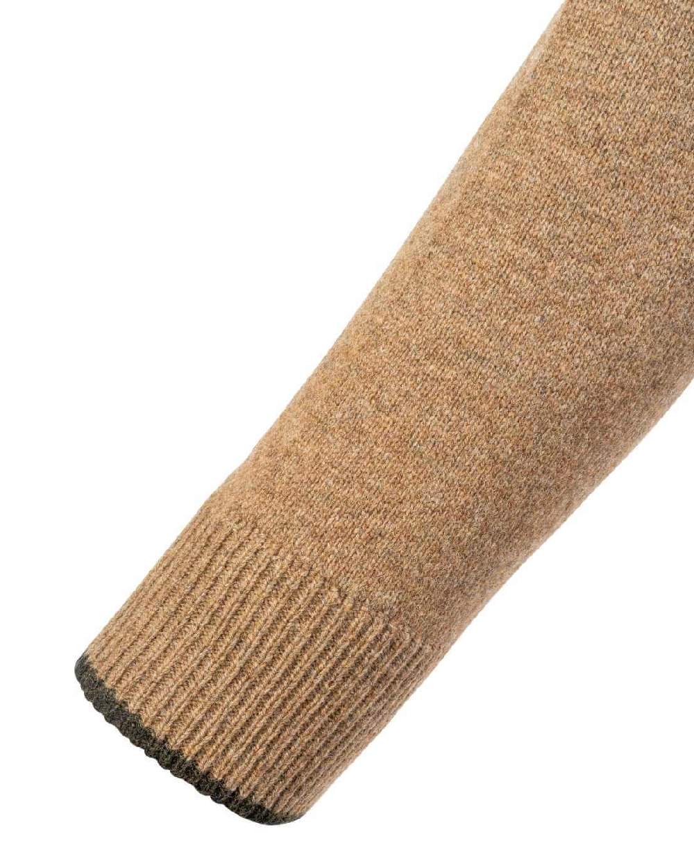 Barley coloured Jack Pyke Ashcombe 100% Lambswool V-Neck on white background #colour_barley