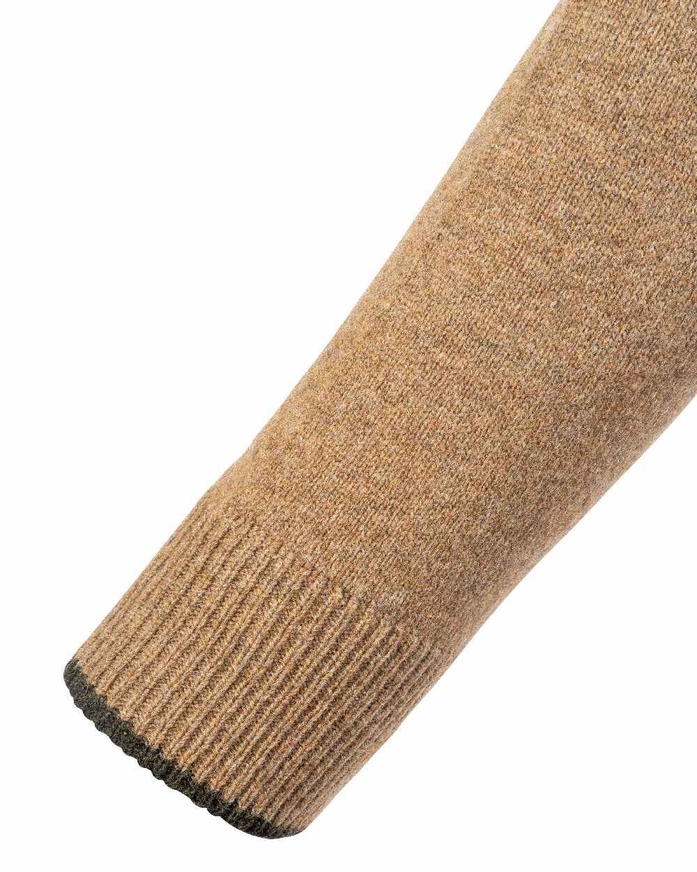 Barley coloured Jack Pyke Ashcombe Lambswool Zip Knit Pullover on white background #colour_barley