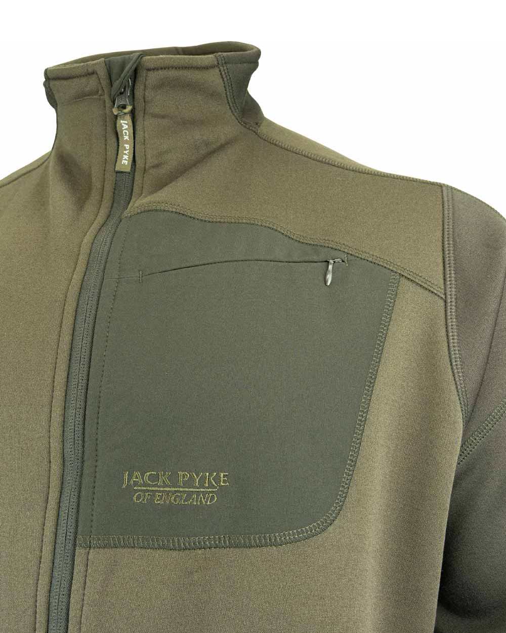 Green coloured Jack Pyke Ashcombe Technical Fleece Jacket on white background #colour_green