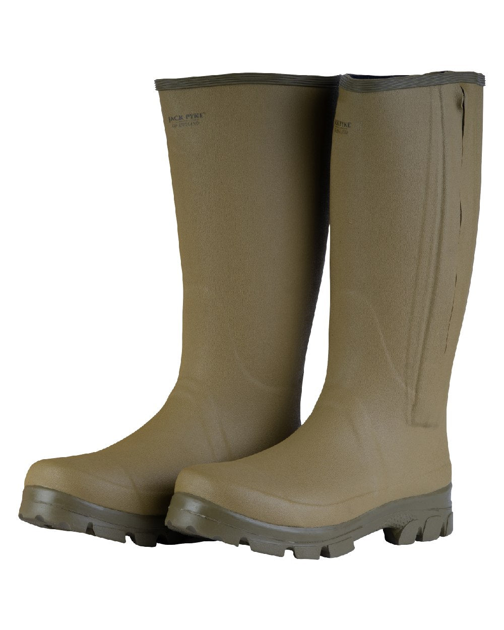 Green coloured Jack Pyke Ashcombe Zipped Wellington on white background #colour_green