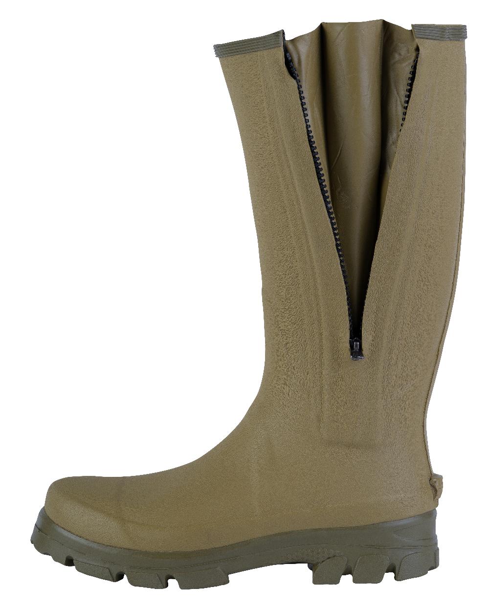 Green coloured Jack Pyke Ashcombe Zipped Wellington on white background #colour_green