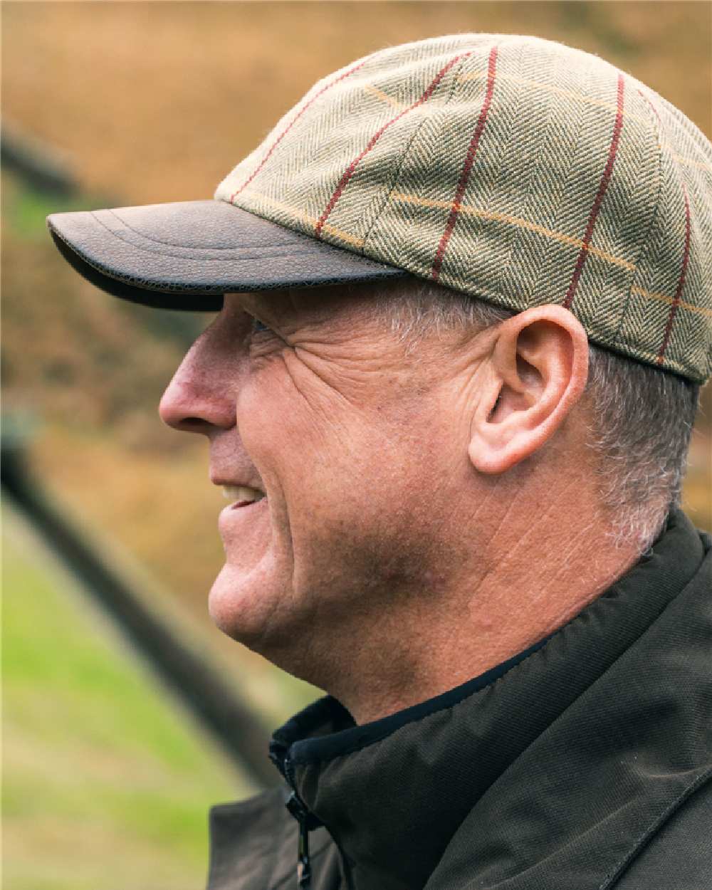 Tweed coloured Jack Pyke Baseball Hat on blurry background #colour_tweed