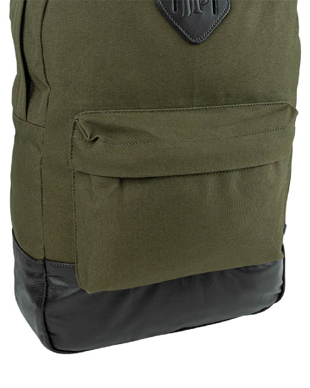Green coloured Jack Pyke Canvas Back Pack on white background #colour_green