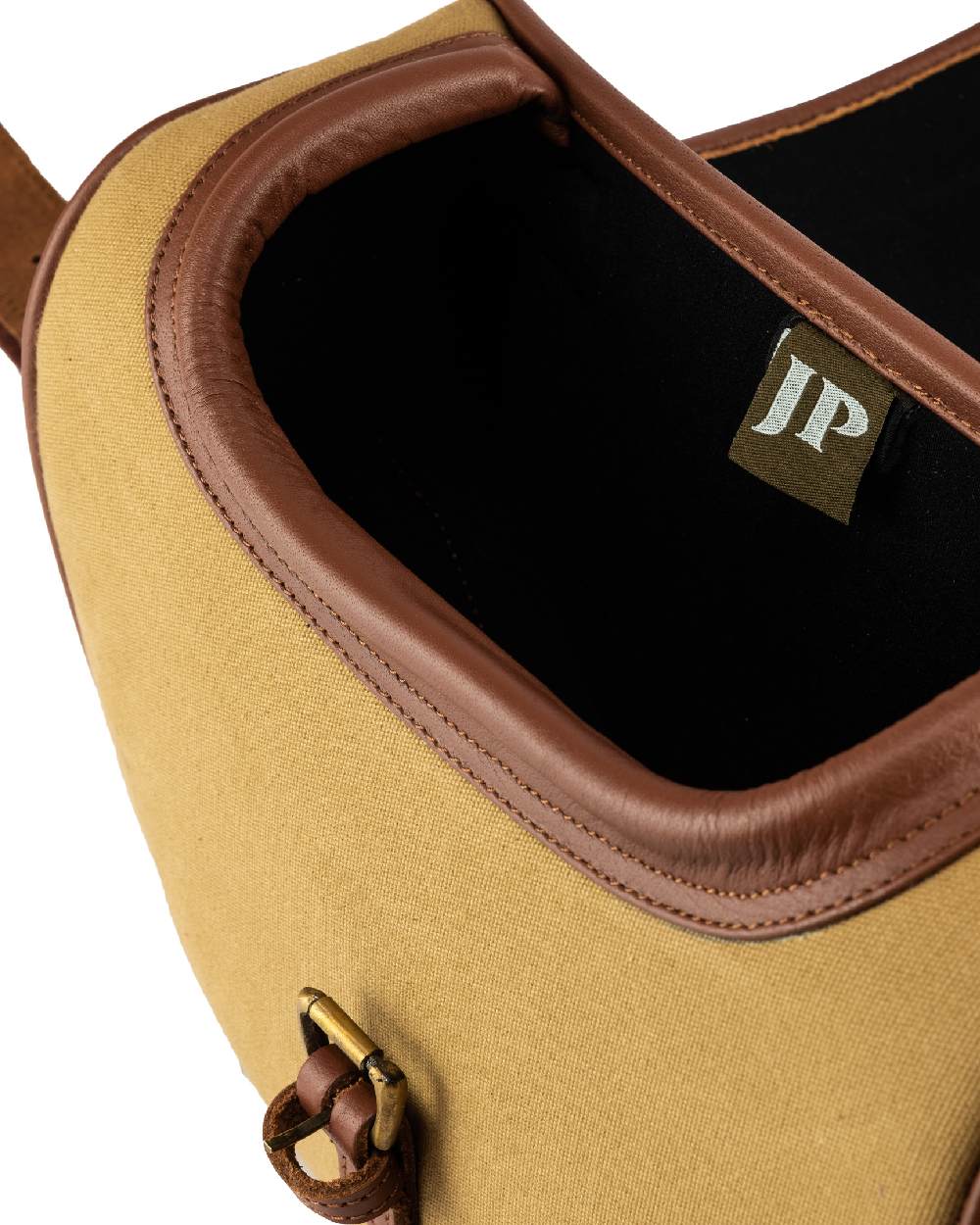 Fawn coloured Jack Pyke Canvas Cartridge Bag on white background #colour_fawn