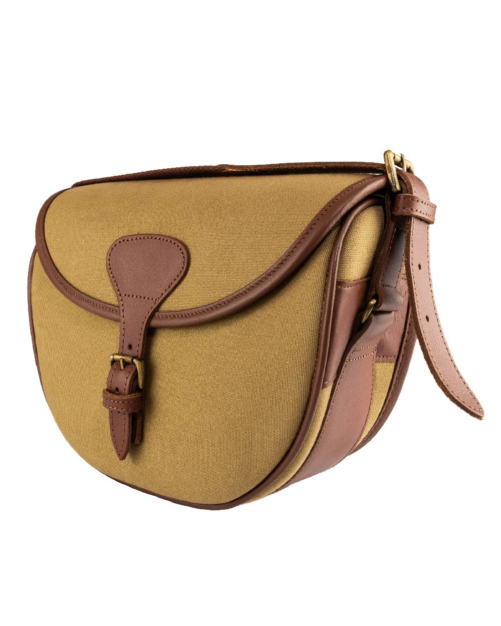 Fawn coloured Jack Pyke Canvas Cartridge Bag on white background #colour_fawn