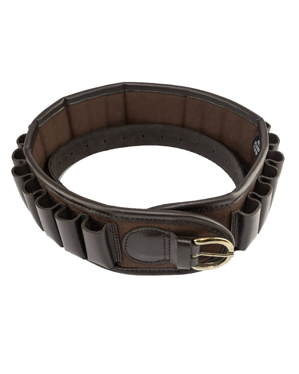 Brown coloured Jack Pyke Canvas Cartridge Belt on white background #colour_brown