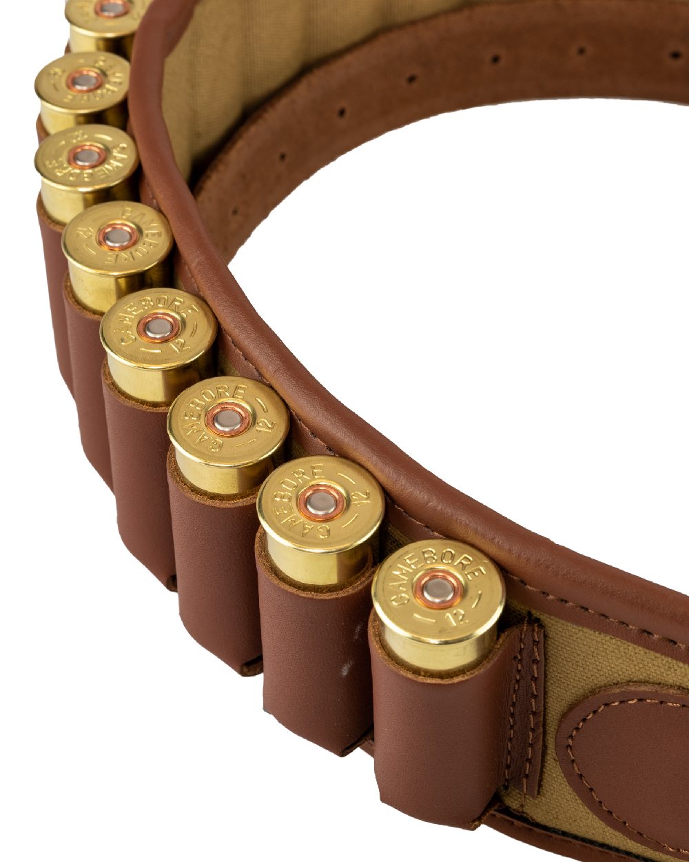 Fawn coloured Jack Pyke Canvas Cartridge Belt on white background #colour_fawn