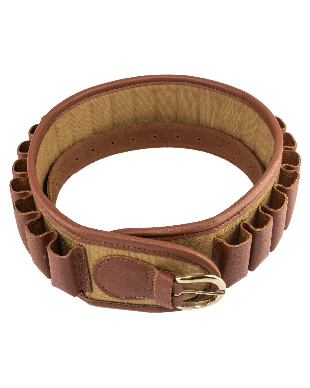 Fawn coloured Jack Pyke Canvas Cartridge Belt on white background #colour_fawn