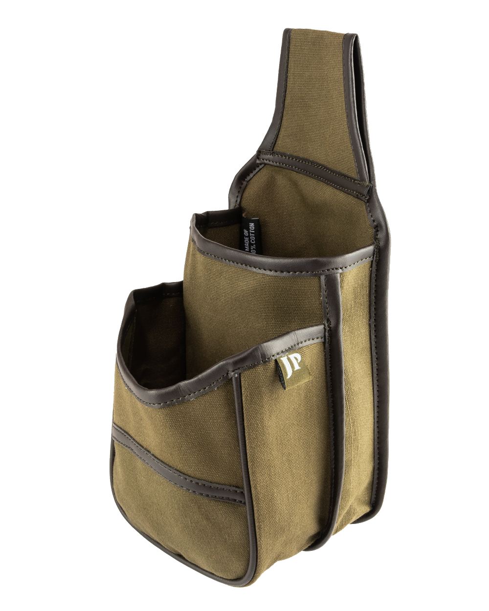 Green coloured Jack Pyke Canvas Cartridge Pouch on white background #colour_green