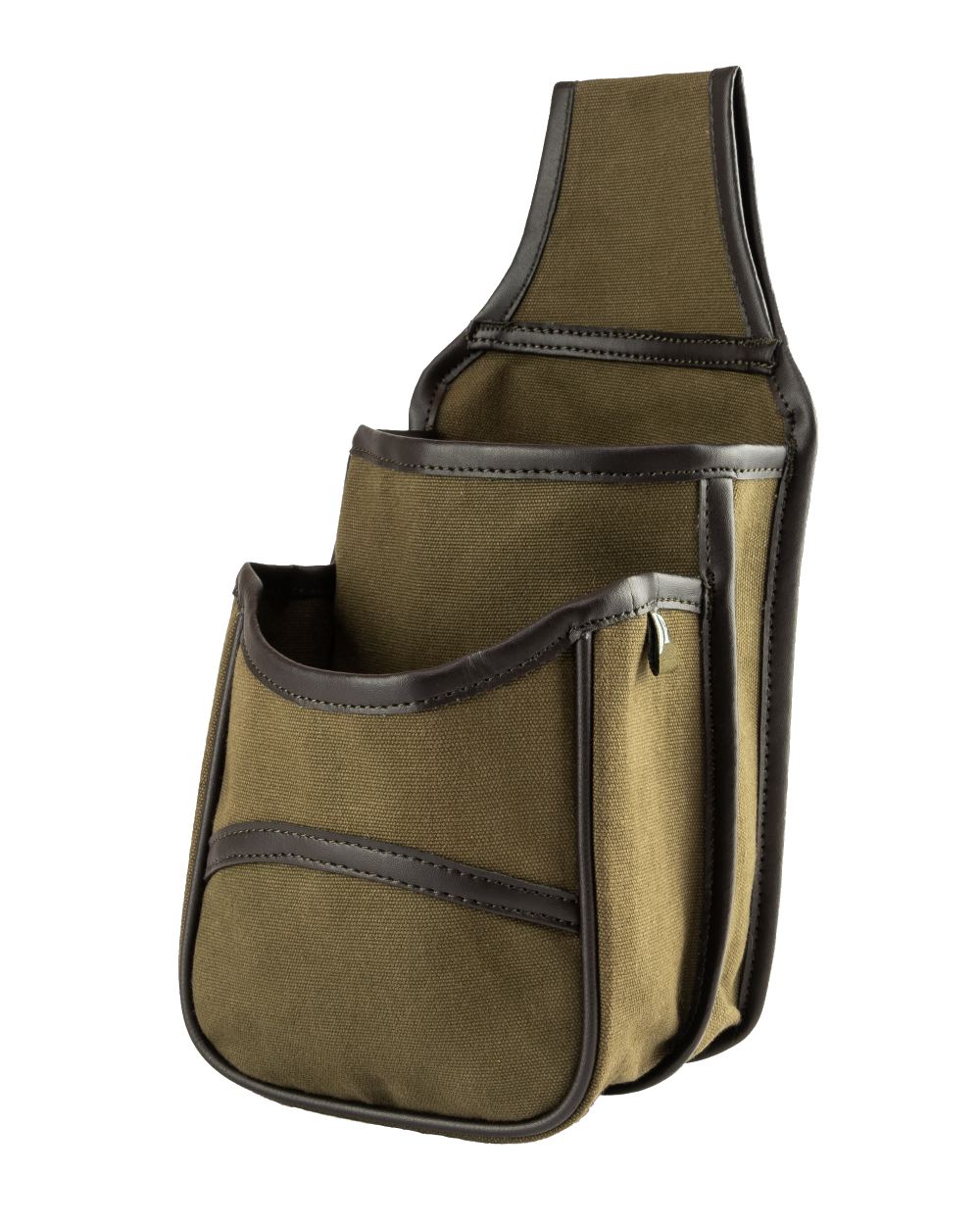 Green coloured Jack Pyke Canvas Cartridge Pouch on white background #colour_green