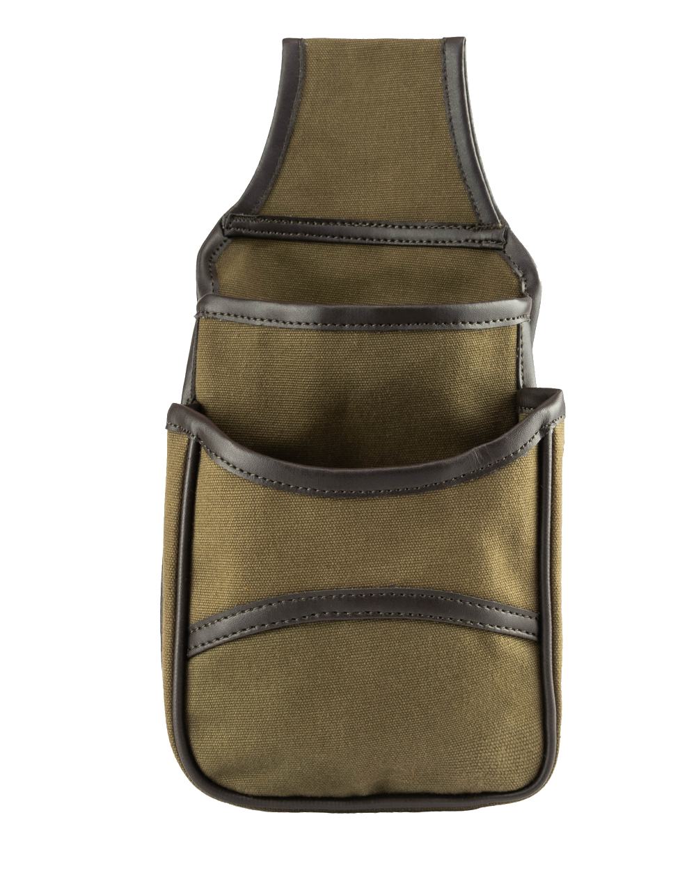Green coloured Jack Pyke Canvas Cartridge Pouch on white background #colour_green