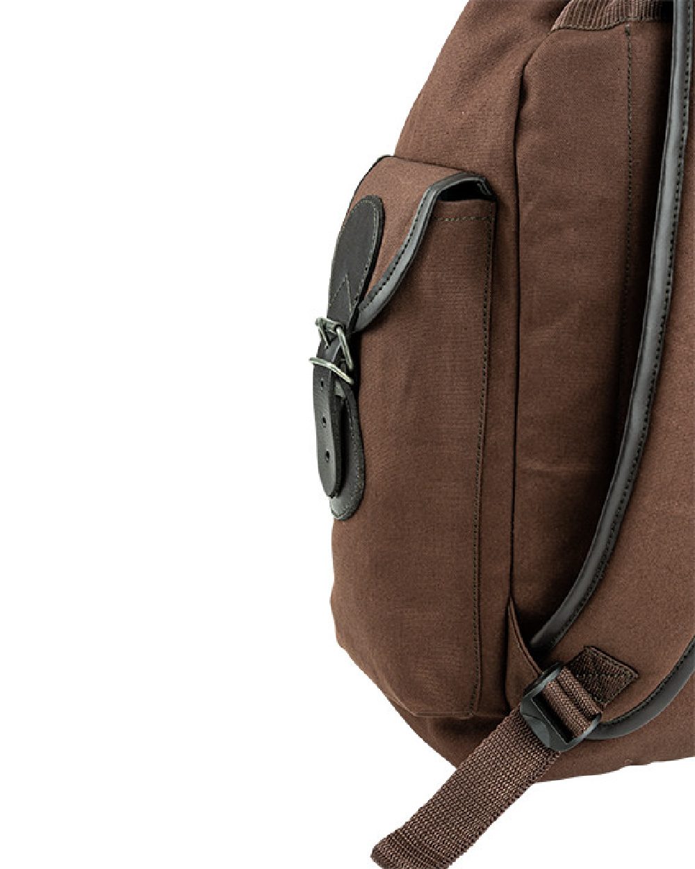 Brown coloured Jack Pyke Canvas Day Pack on white background #colour_brown