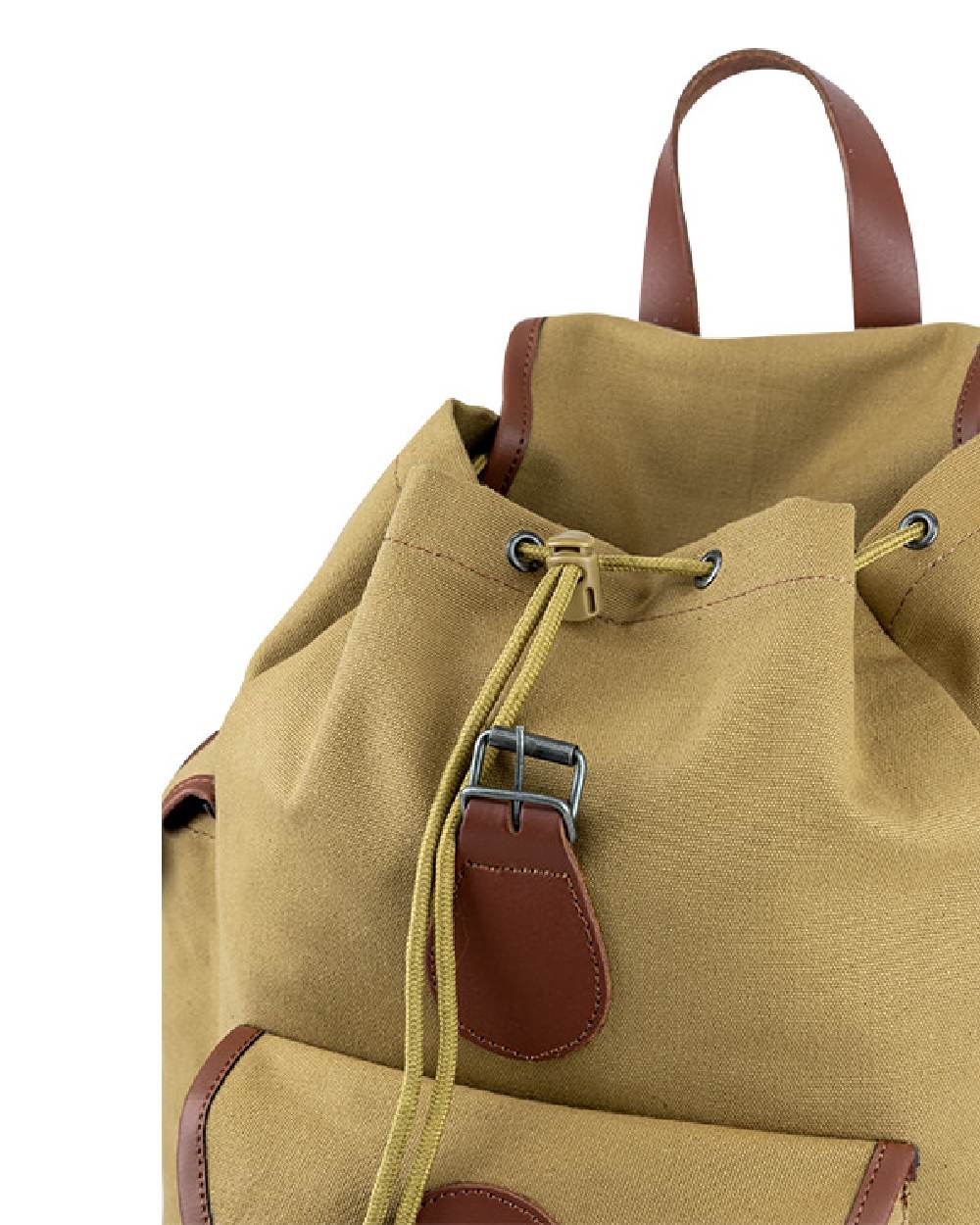 Fawn coloured Jack Pyke Canvas Day Pack on white background #colour_fawn