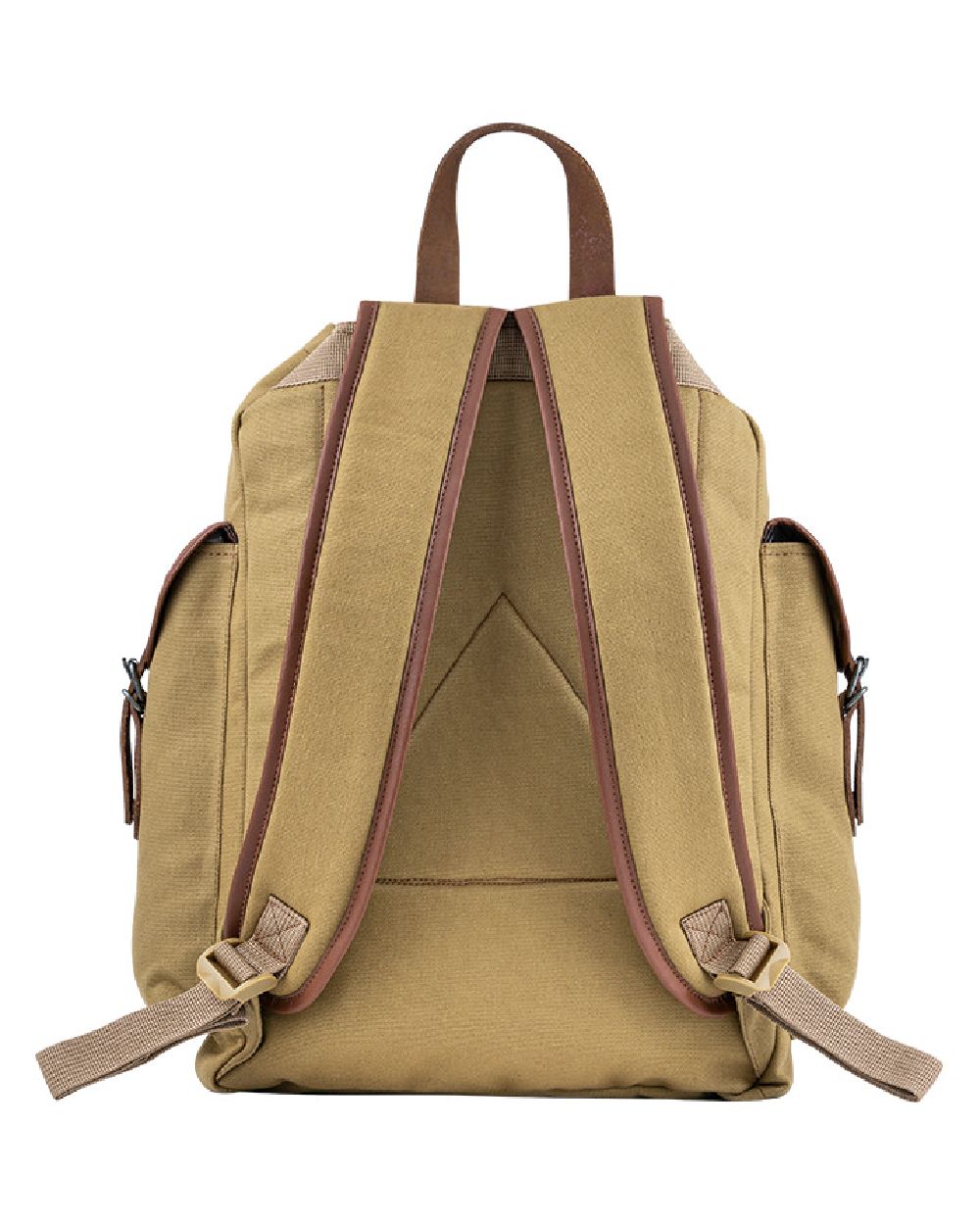 Fawn coloured Jack Pyke Canvas Day Pack on white background #colour_fawn