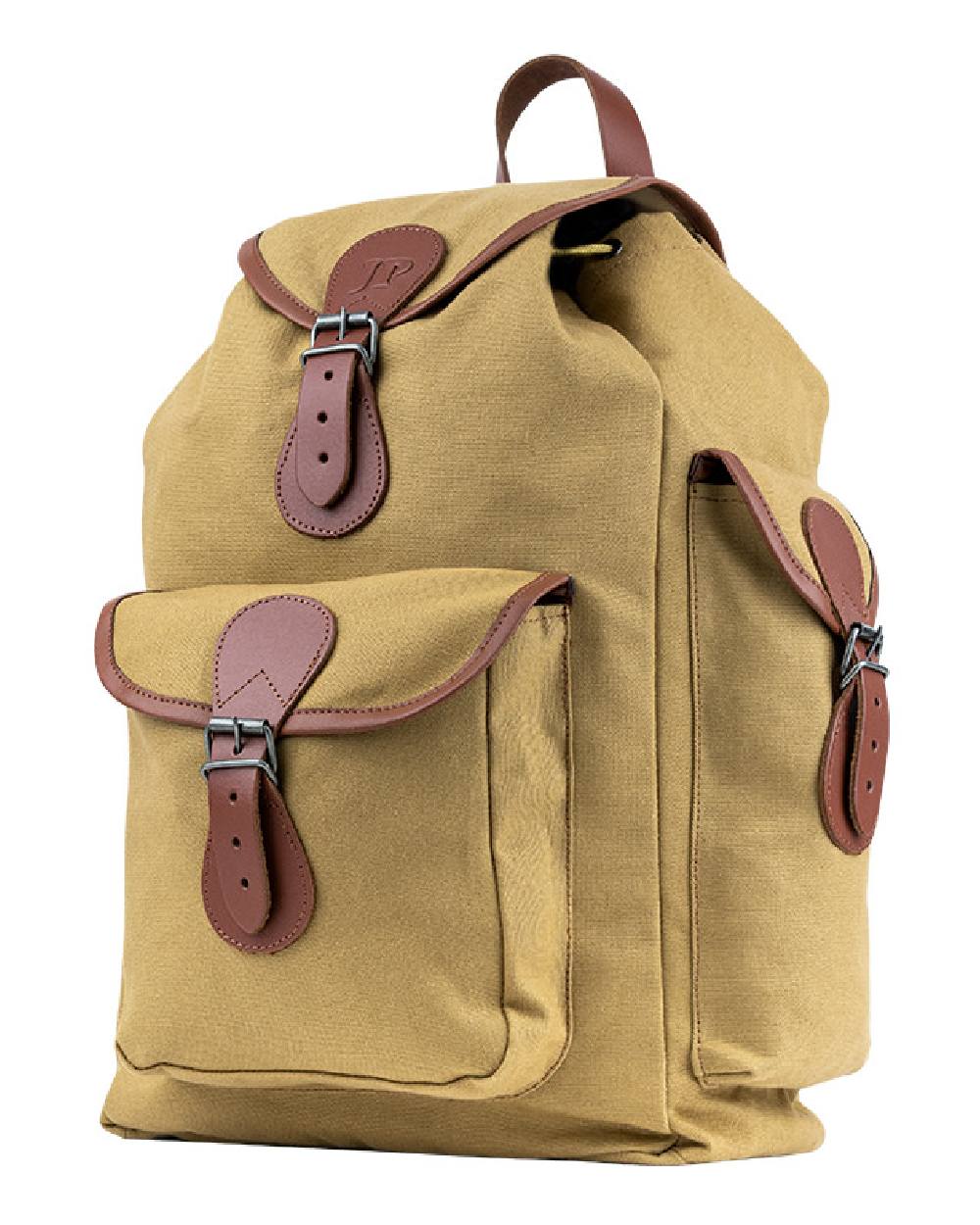 Fawn coloured Jack Pyke Canvas Day Pack on white background #colour_fawn