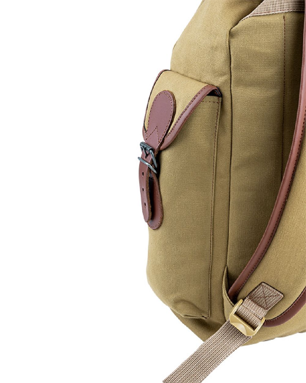 Fawn coloured Jack Pyke Canvas Day Pack on white background #colour_fawn