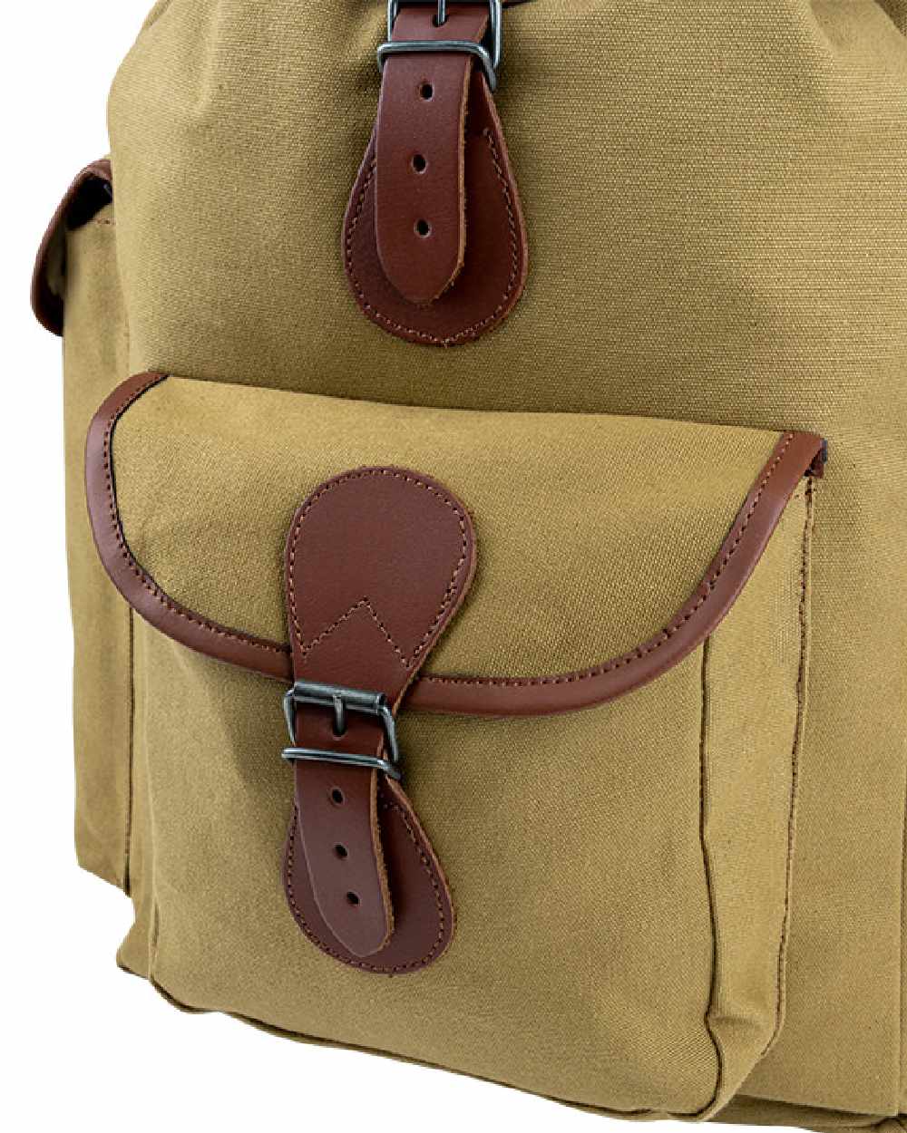 Fawn coloured Jack Pyke Canvas Day Pack on white background #colour_fawn
