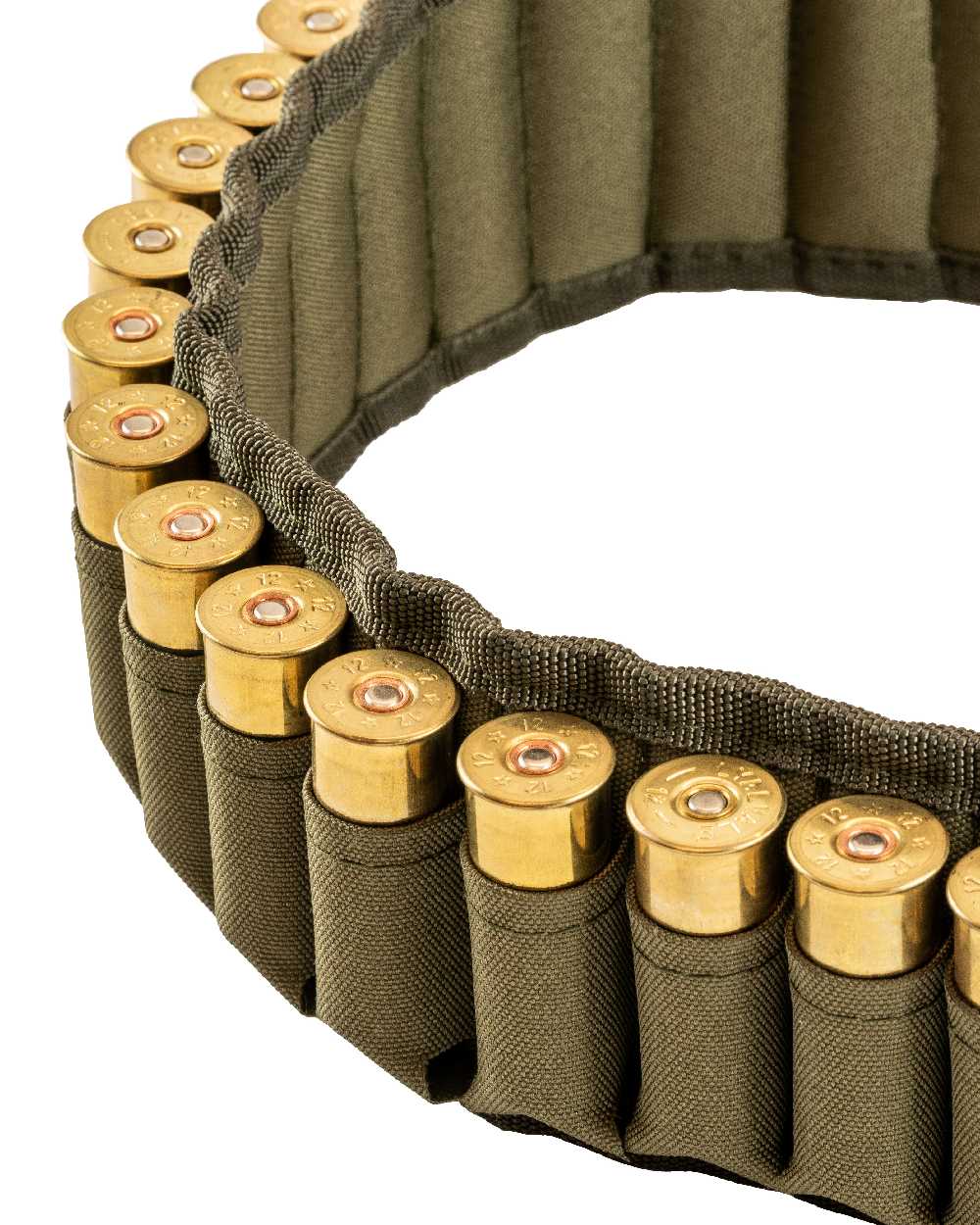 Green coloured Jack Pyke Cartridge Belt on white background #colour_green