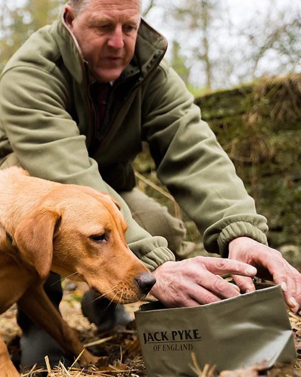 Jack Pyke Collapsible Dog Bowl on Forest background