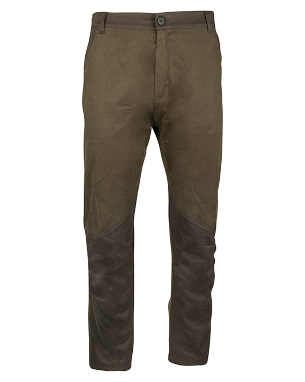 Olive Brown Jack Pyke Cotton Stretch Trousers on white background #colour_olive-brown