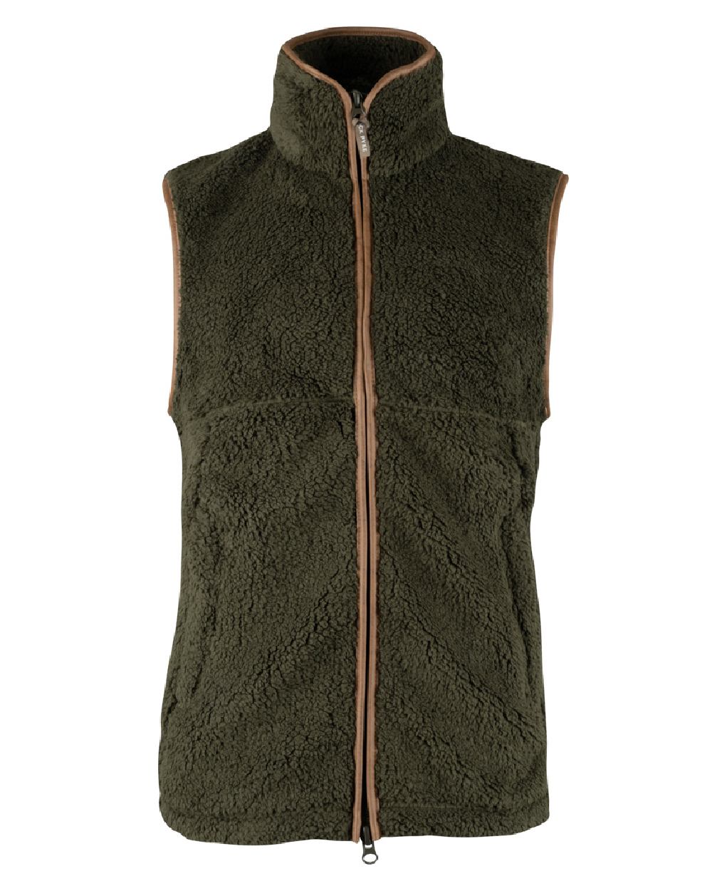 Dark Olive coloured Jack Pyke Countryman Chunky Fleece Gilet on white background #colour_dark-olive