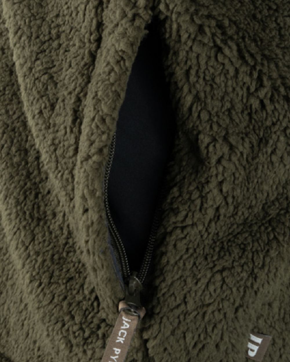 Dark Olive coloured Jack Pyke Countryman Chunky Fleece Gilet on white background #colour_dark-olive