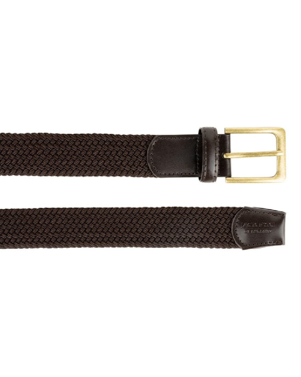Brown coloured Jack Pyke Countryman Elasticated Belt on white background #colour_brown