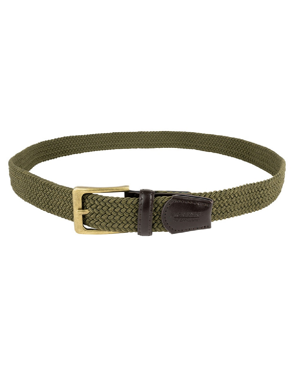 Green coloured Jack Pyke Countryman Elasticated Belt on white background #colour_green