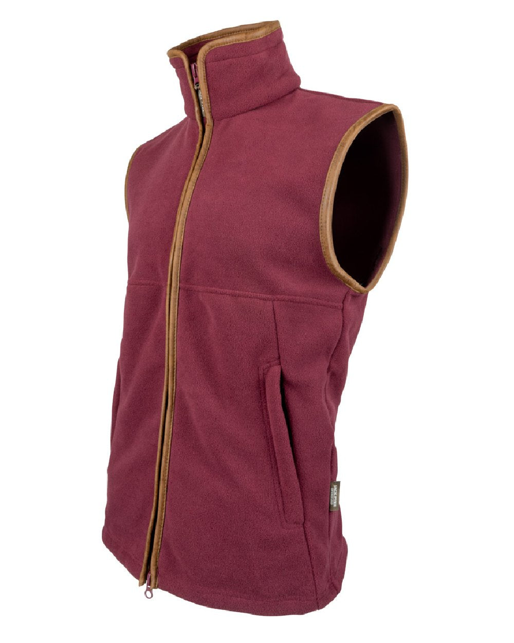Burgundy coloured Jack Pyke Countryman Fleece Gilet on white background #colour_burgundy