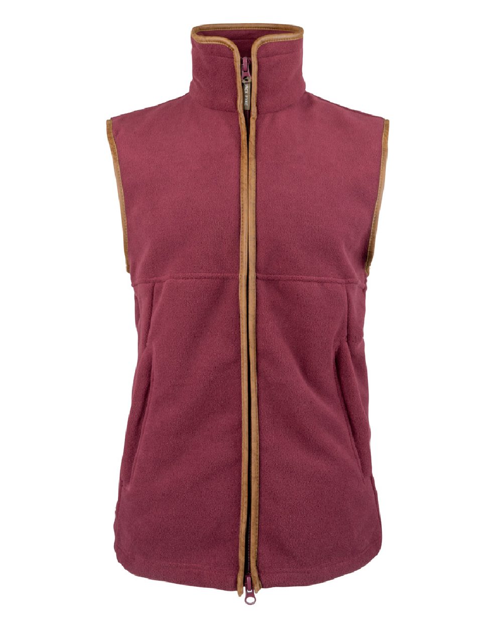Burgundy coloured Jack Pyke Countryman Fleece Gilet on white background #colour_burgundy