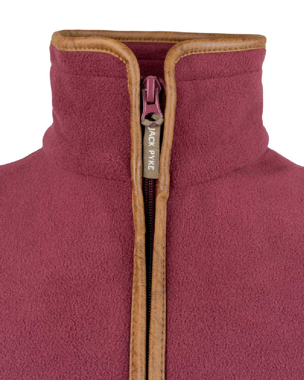 Burgundy coloured Jack Pyke Countryman Fleece Gilet on white background #colour_burgundy