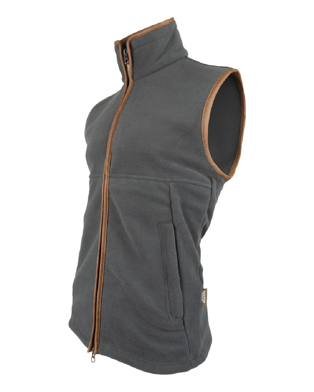 Charcoal coloured Jack Pyke Countryman Fleece Gilet on white background #colour_charcoal