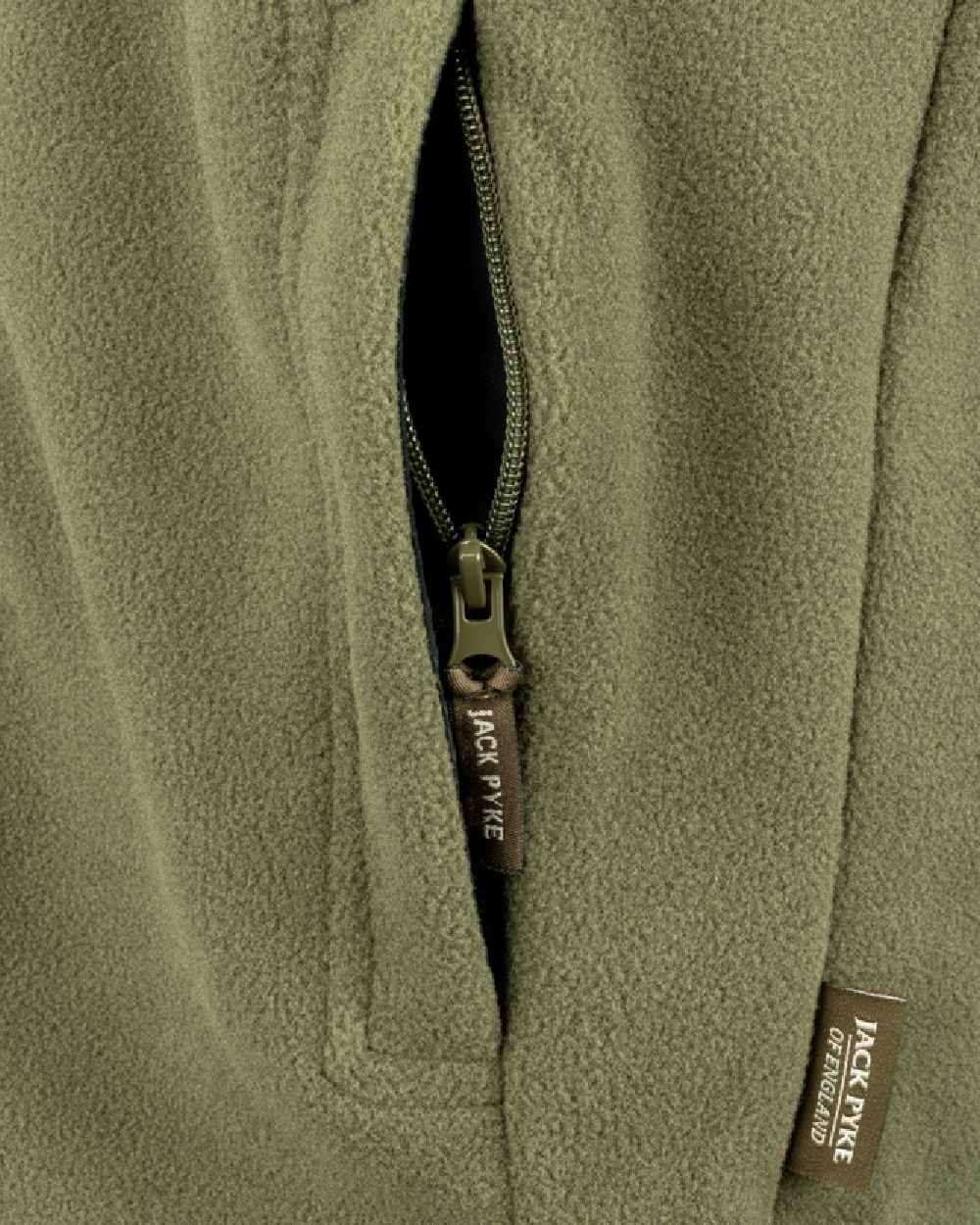 Light Olive coloured Jack Pyke Countryman Fleece Gilet on white background #colour_light-olive