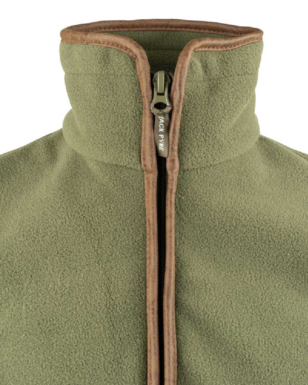 Light Olive coloured Jack Pyke Countryman Fleece Gilet on white background #colour_light-olive