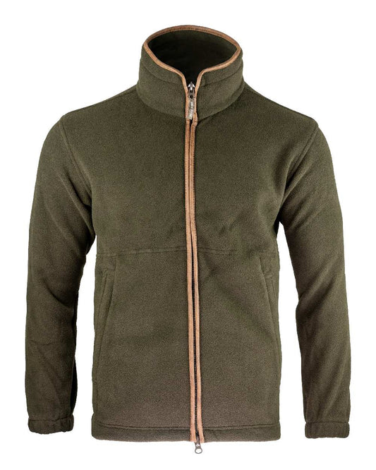 Dark Olive coloured Jack Pyke Countryman Fleece Jacket on white background #colour_dark-olive